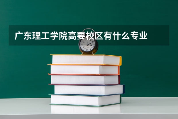广东理工学院高要校区有什么专业
