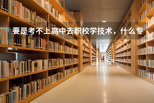 要是考不上高中去职校学技术，什么专业比较好？