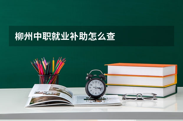 柳州中职就业补助怎么查
