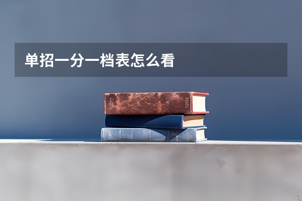 单招一分一档表怎么看