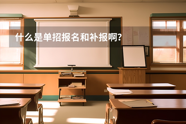 什么是单招报名和补报啊？