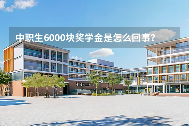 中职生6000块奖学金是怎么回事？