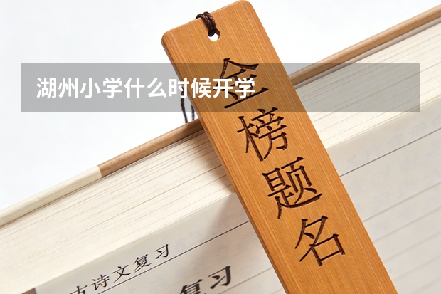 湖州小学什么时候开学