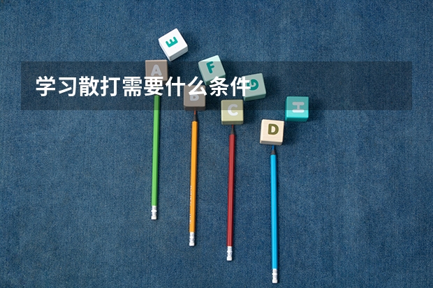 学习散打需要什么条件