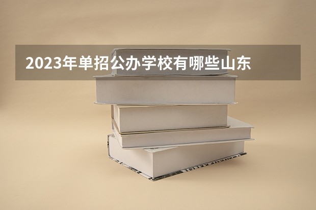 2023年单招公办学校有哪些山东